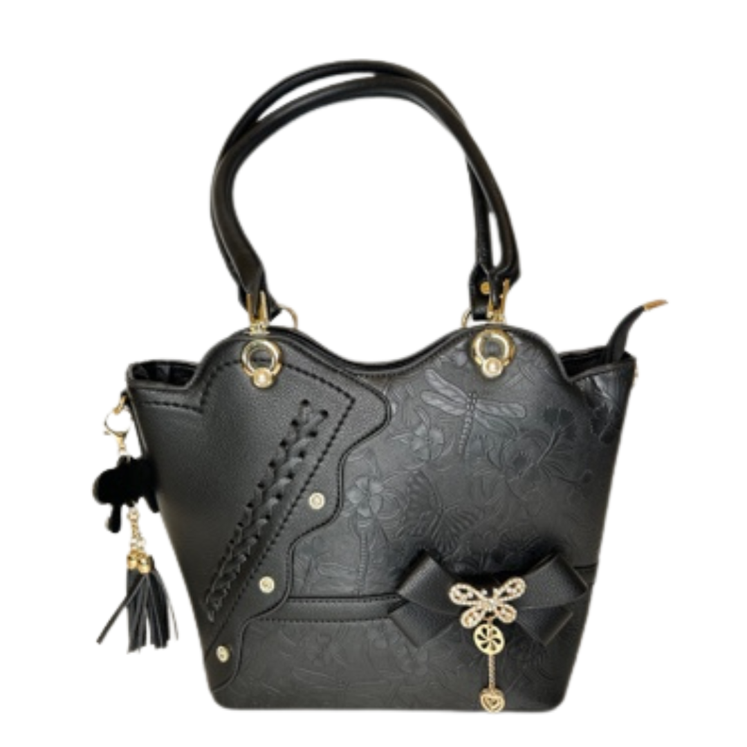 Black Purse with Butterfly Detail