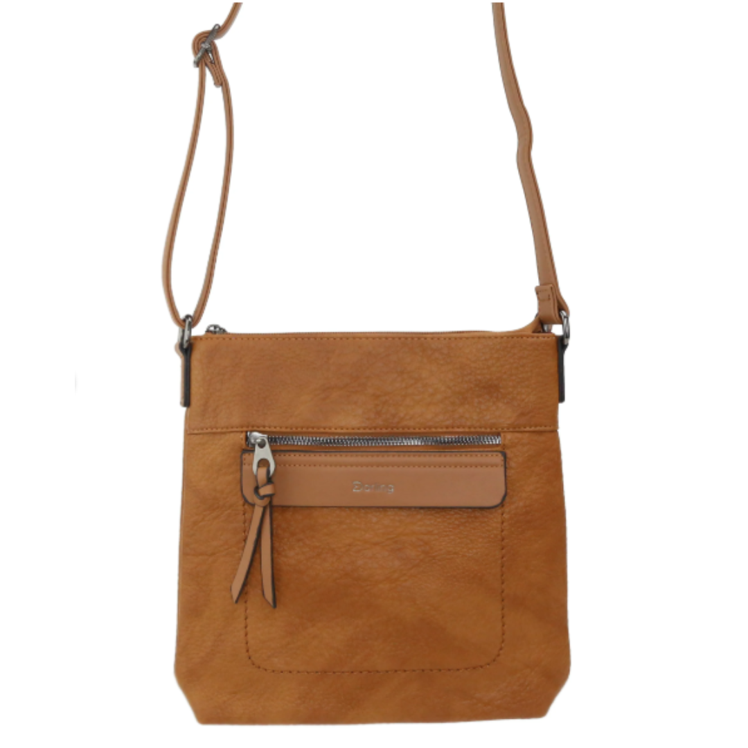 Brown Vegan Leather Shoulder Bag – Compact & Versatile