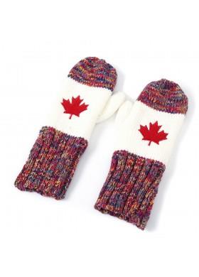 Canada Mittons with Red Trim