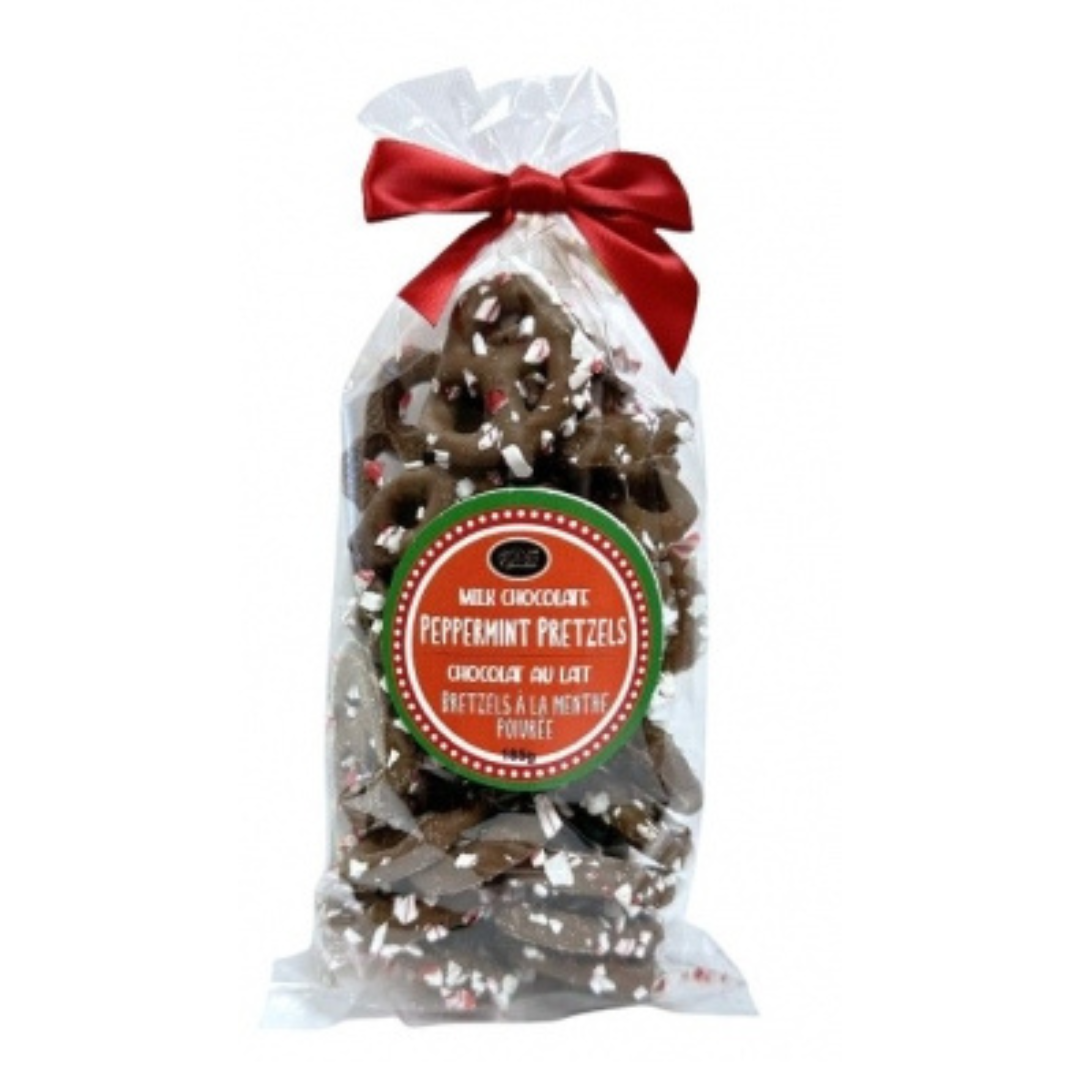 Milk Chocolate Peppermint Bavarian Pretzels