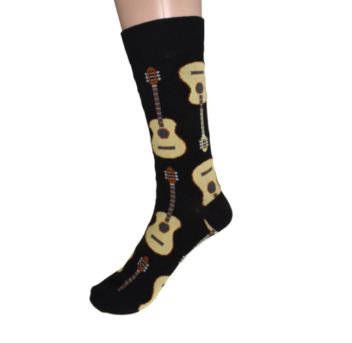 Men’s Black Acoustic Guitar Socks