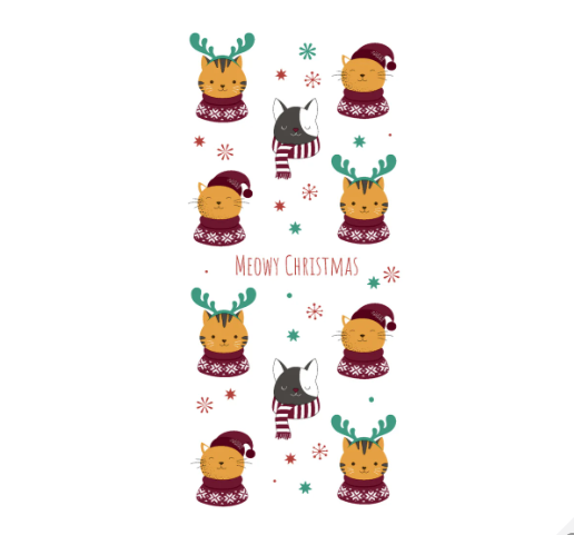 Designer Facial Tissues – Festive Cats “Meowy Christmas