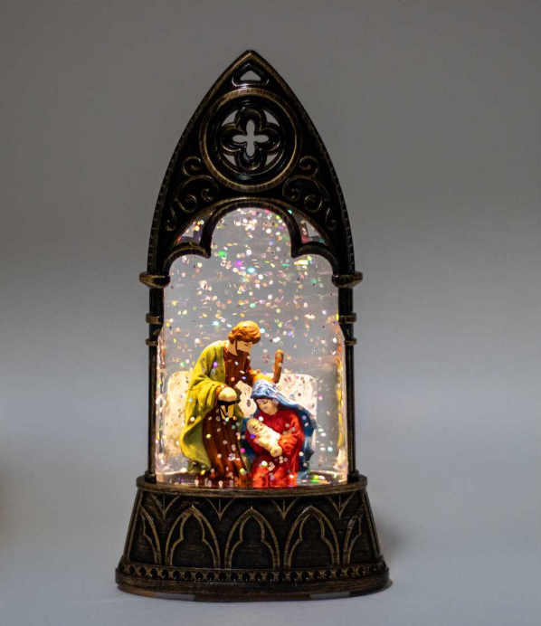 Glitter Lantern with Nativity Scene – 3x2x6"