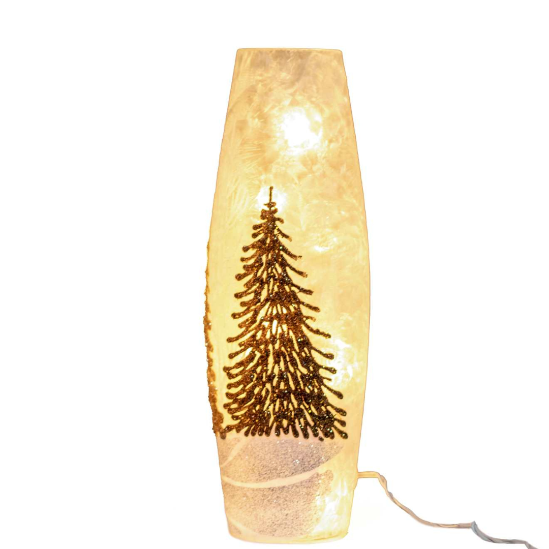 Hurricane Lantern – Hand-Painted Trees