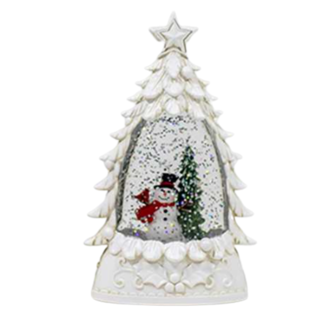 Glitter Lantern White Christmas Tree – Snowman