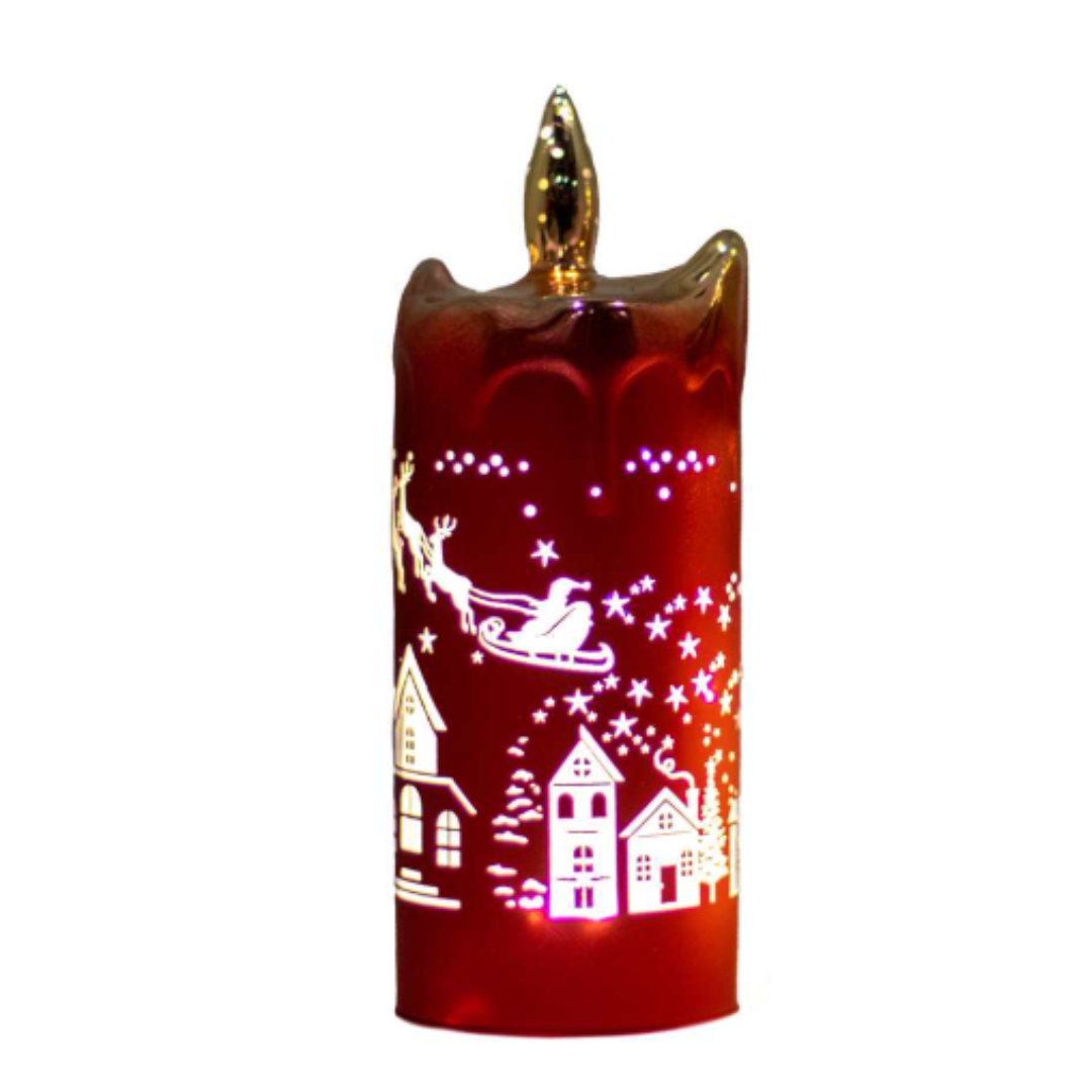 Red Metallic LED Candle