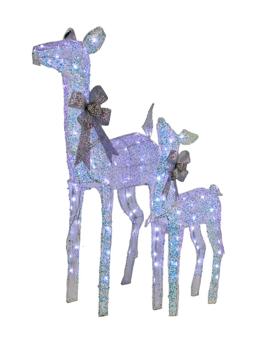 2 Pc LED Fabric Deer Family – Cool White Lights