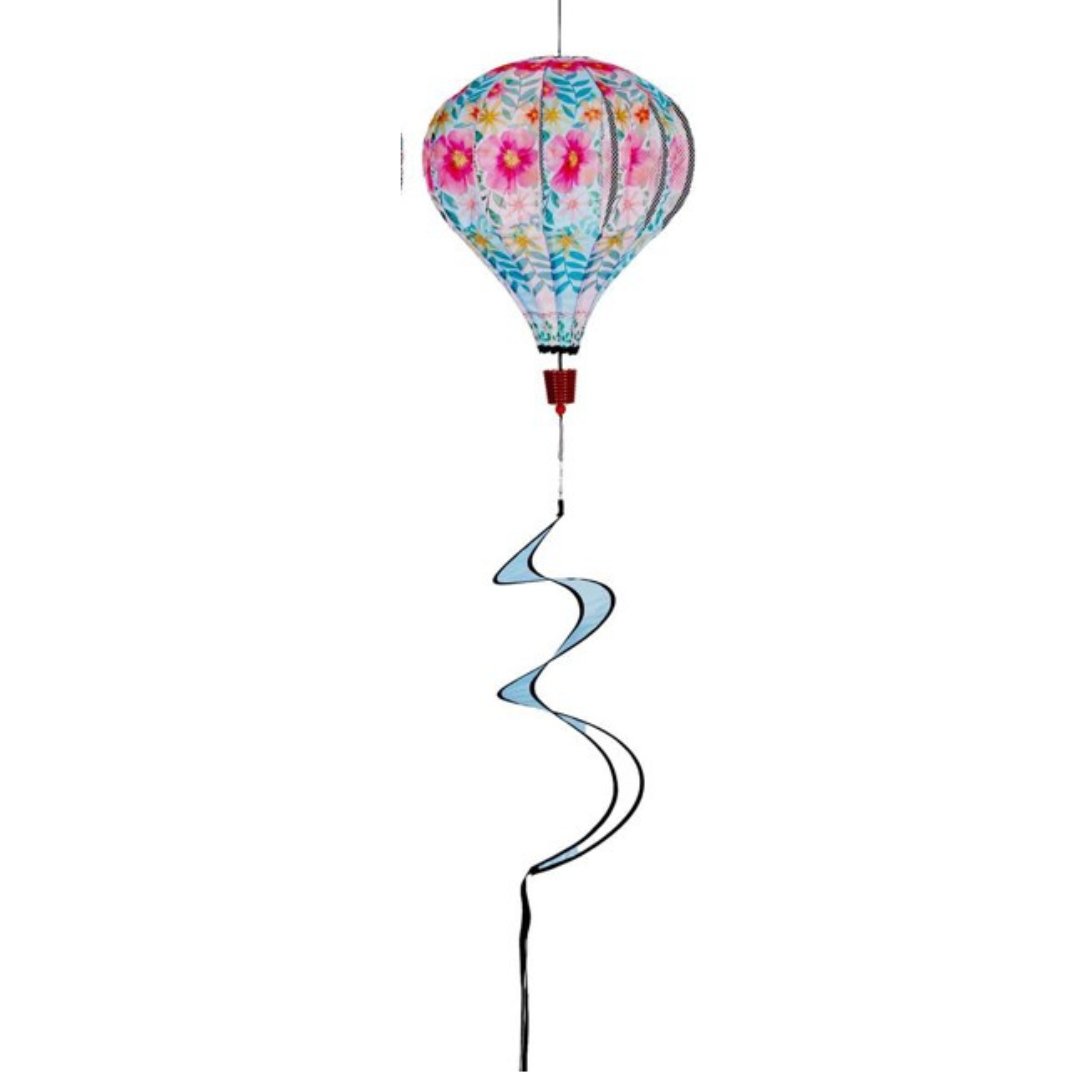 Hot Air Balloon Wind Spinner - Pink Floral