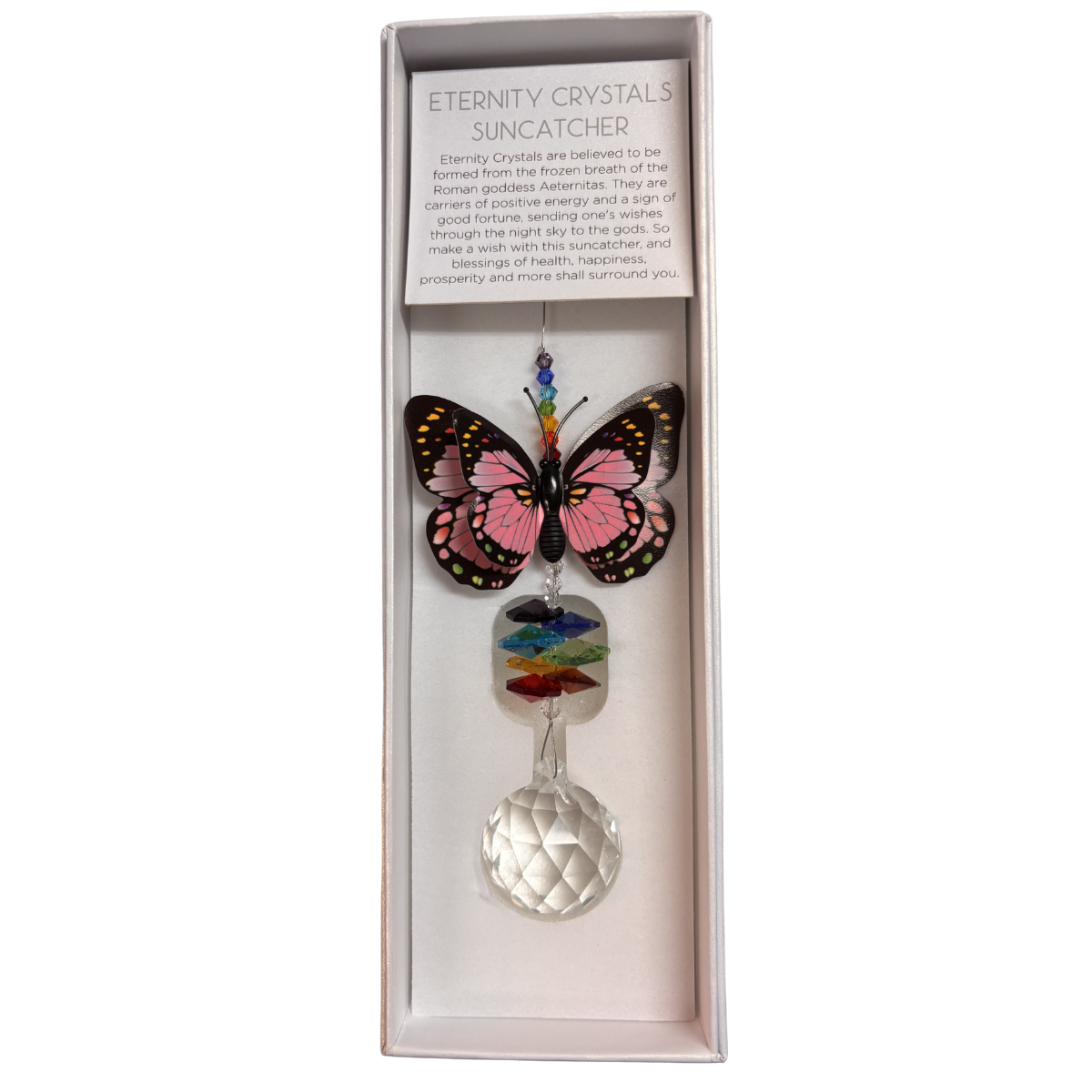 Butterfly Suncatcher with Crystal Cluster