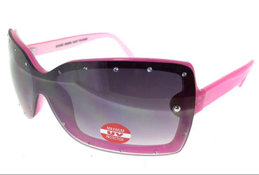 Kids’ Sunglasses – Dark Pink Arms with Rhinestone Lenses, 100% UVA/UVB Protection