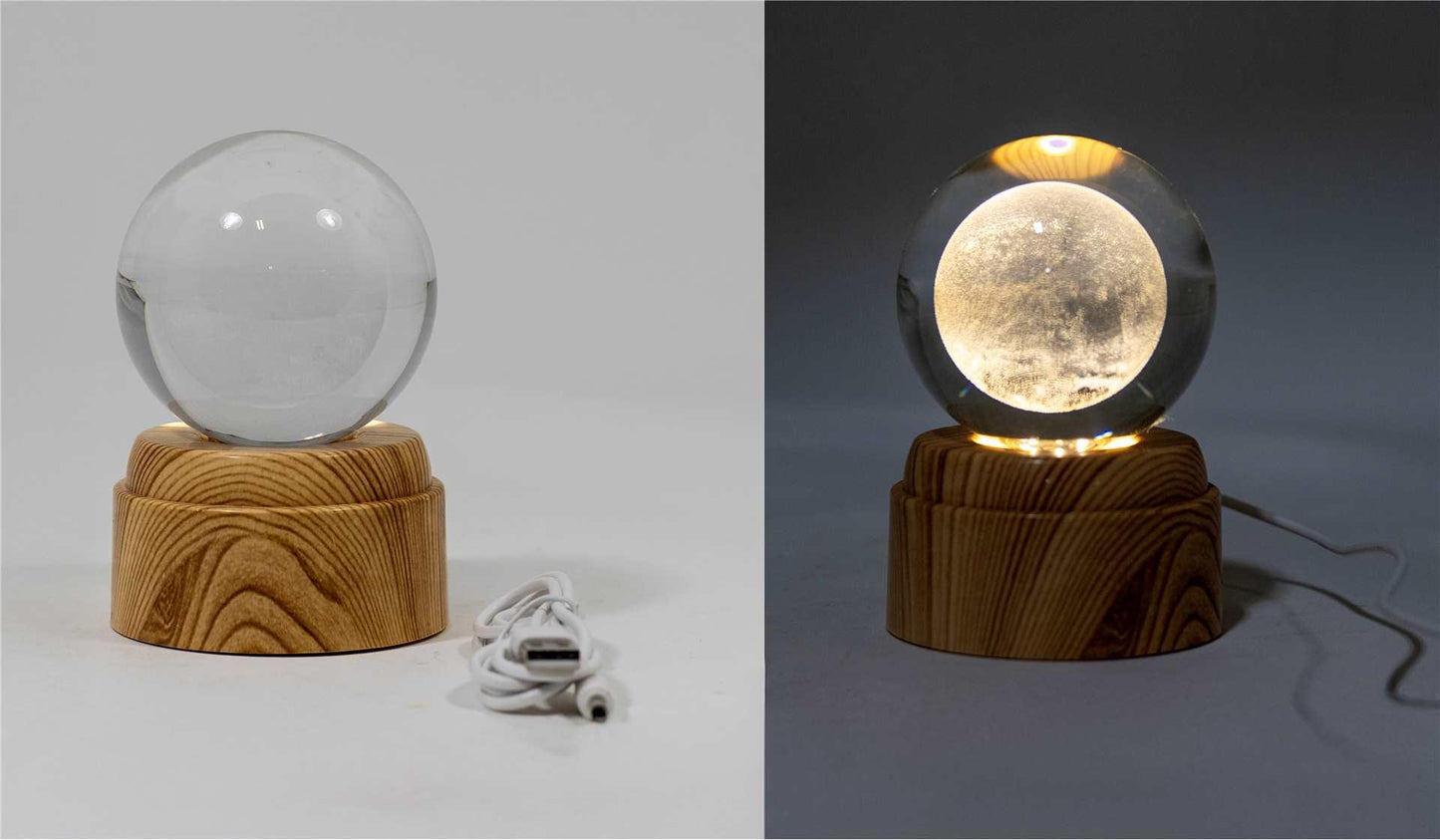 Moon Crystal Ball Lamp – Light-Up & Rotating