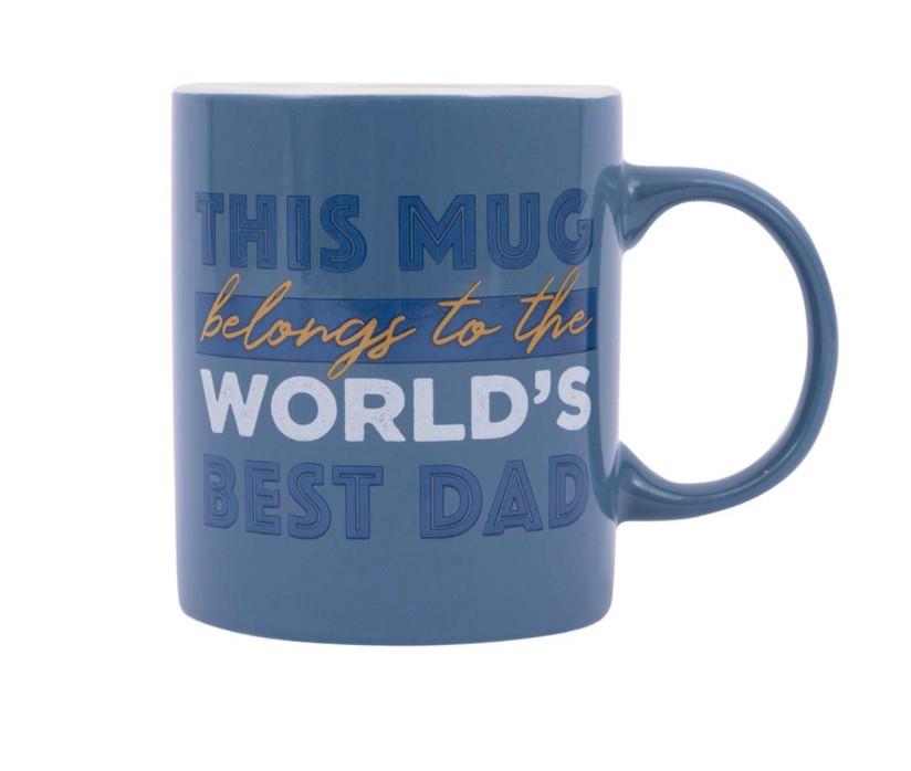 Father’s Day Ceramic Mug – “This Mug Belongs to the World’s Best Dad”