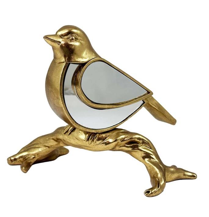 Silver/Gold Bird on Branch Decor