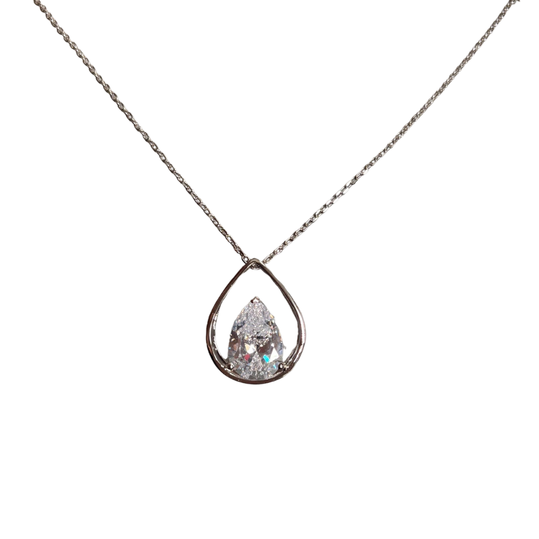 Pear-Shaped CZ Necklac