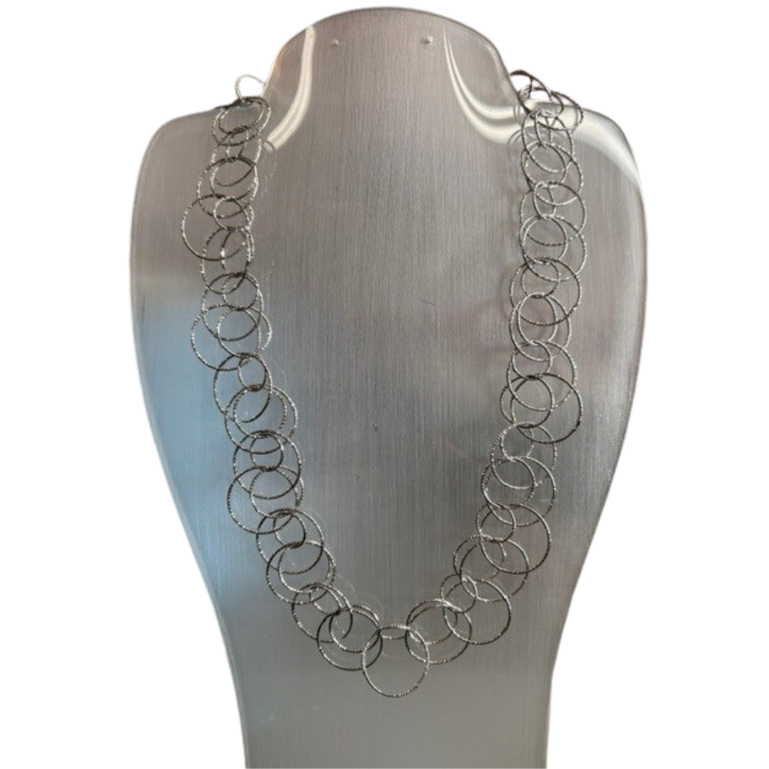 Silver-Tone Intertwined Circle Necklace