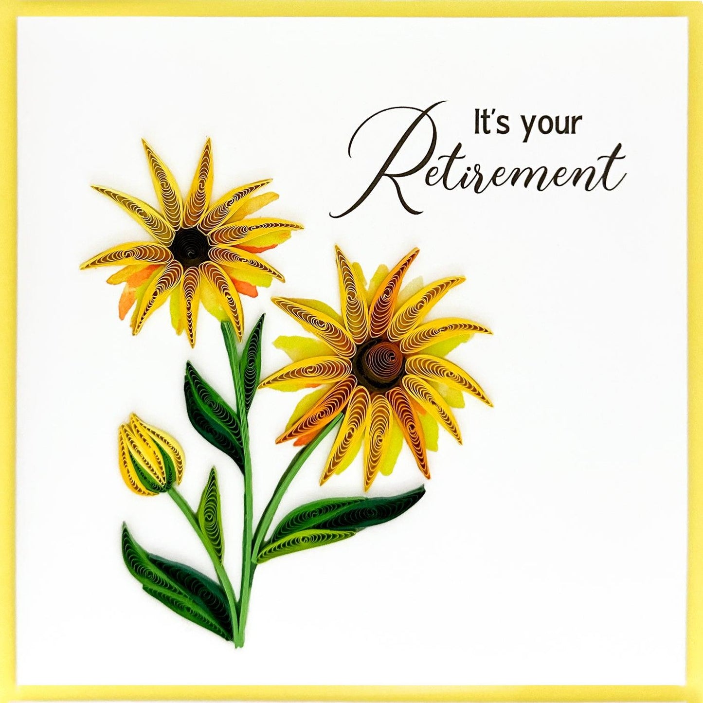 Quilling Retirement Card – Sunflowers