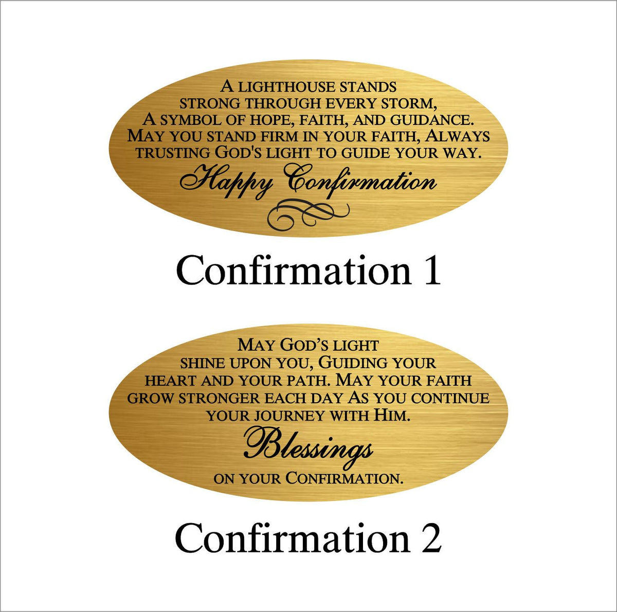 Gold-Tone Lighthouse Faith Plaque – Confirmation & Faith Gift
