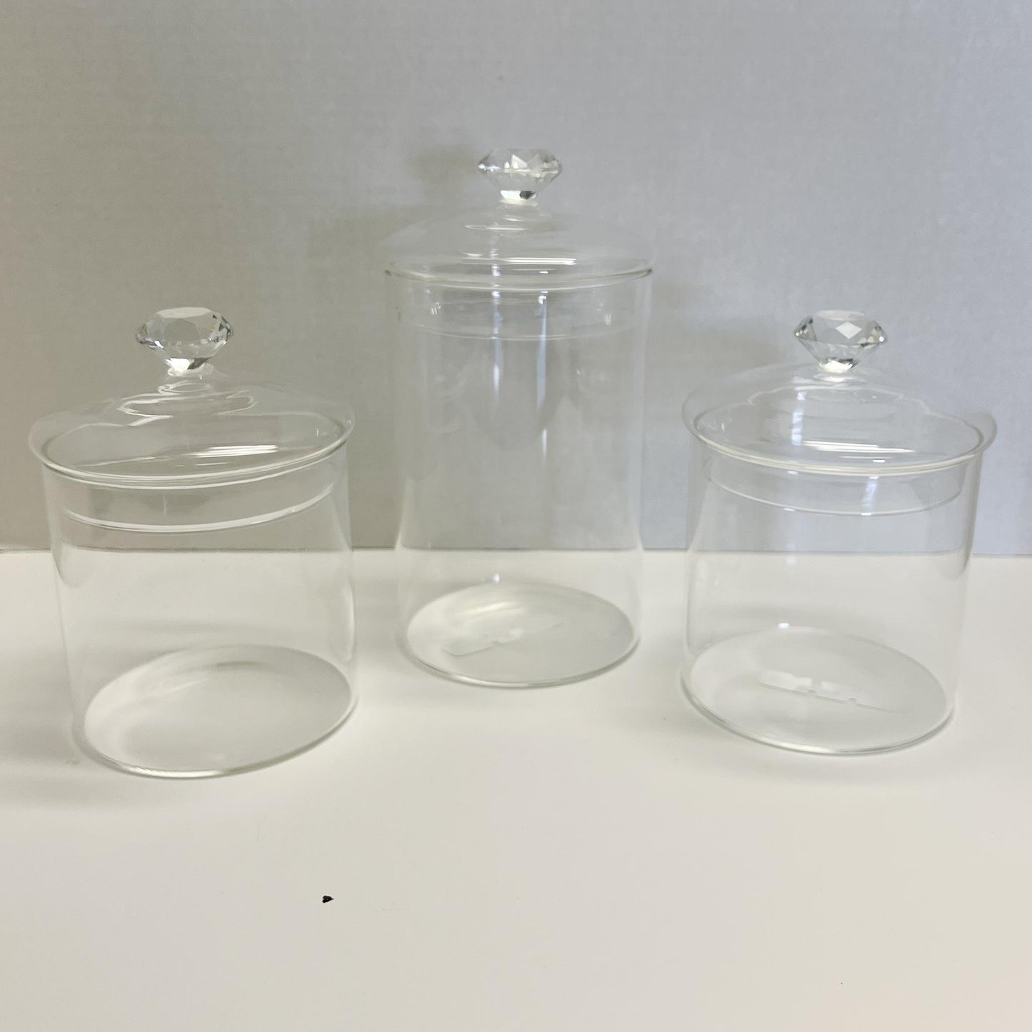 Glass Diamond Top Jar, Rubies Inc., Chatham, ON