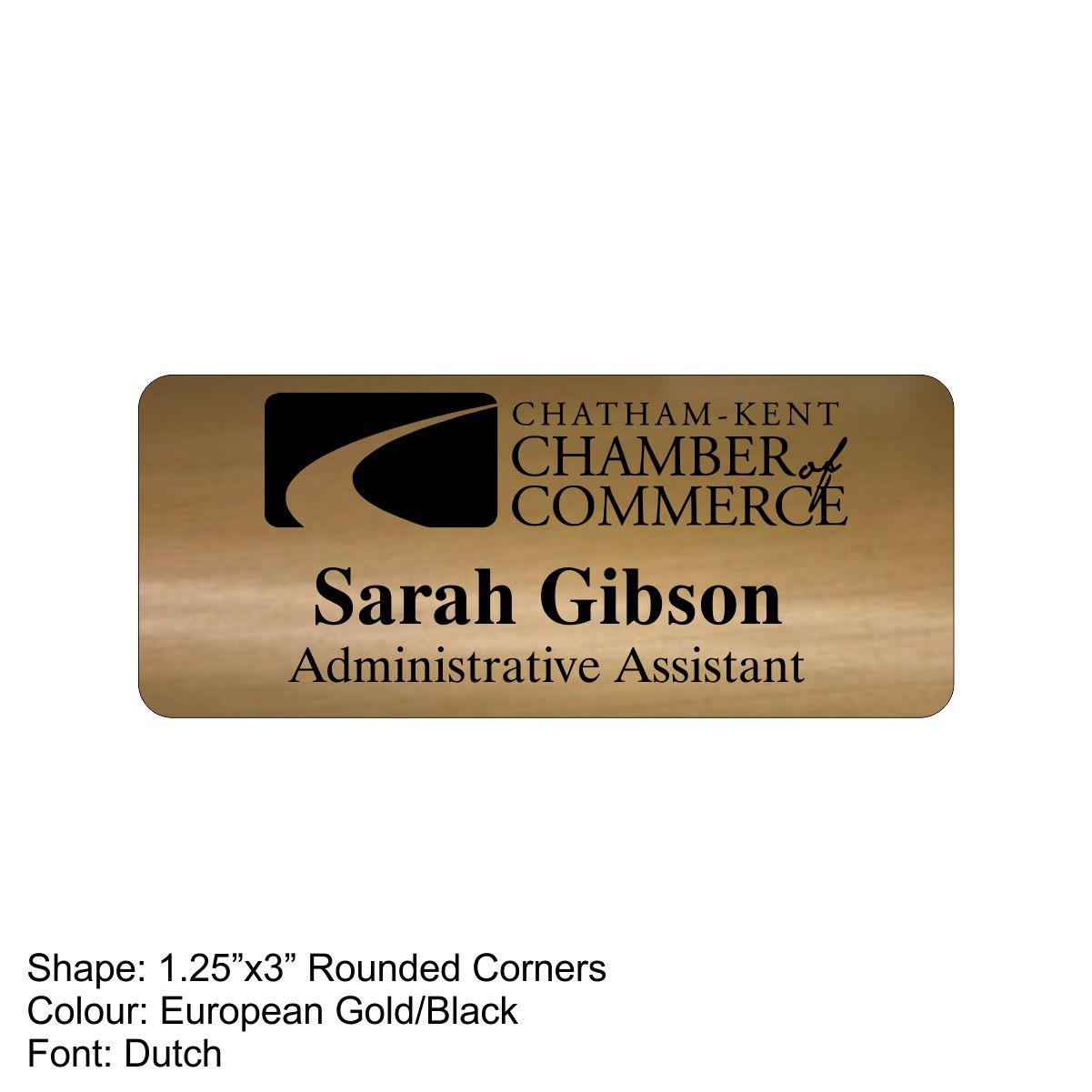 Nametag - Plastic Shaped & Engraved Deluxe