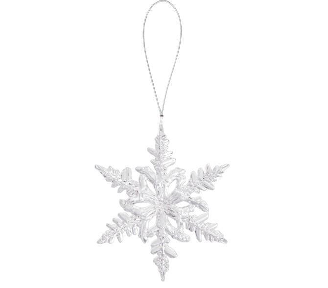 Iced Crystal Snowflake Ornaments – Acrylic Clear Double-Sided (Assorted Shapes)