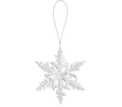 Iced Crystal Snowflake Ornaments – Acrylic Clear Double-Sided (Assorted Shapes)
