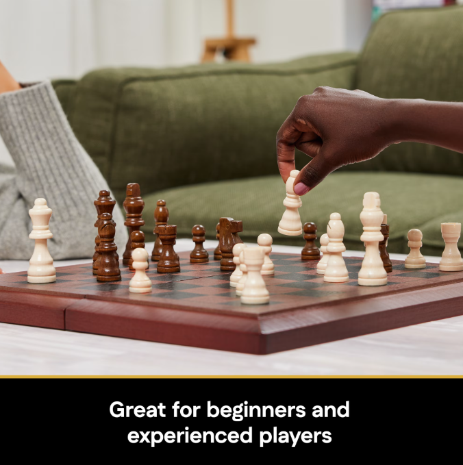 Chess, Checkers & Backgammon 3-in-1 Wooden Game Set