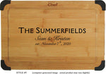 Bamboo Cutting Board - Custom Laser Engraved