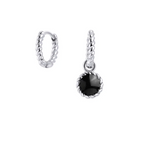 Ines Huggie Silver with Black
