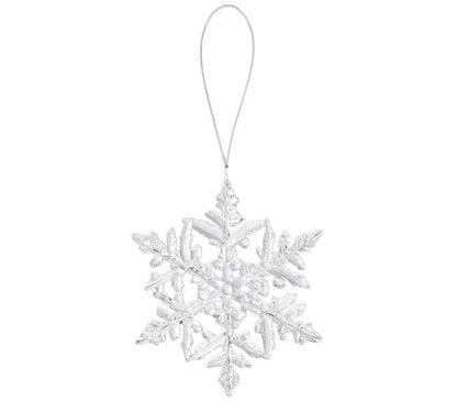 Iced Crystal Snowflake Ornaments – Acrylic Clear Double-Sided (Assorted Shapes)