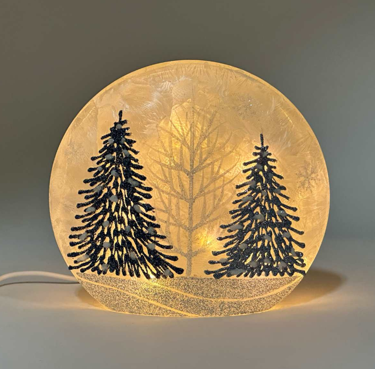 Illuminated Glass Winter Forest