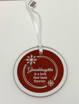 Glass Red Circle Ornament - Engravable