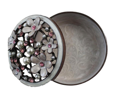 Silver Floral Trinket Box