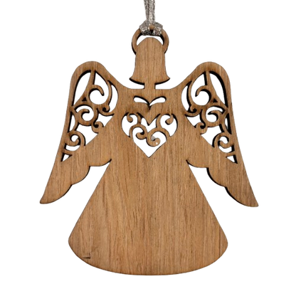 Wooden Angel Believe Ornament