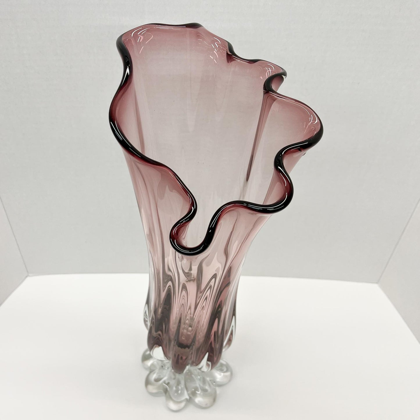 Wavy Top Amethyst Vase