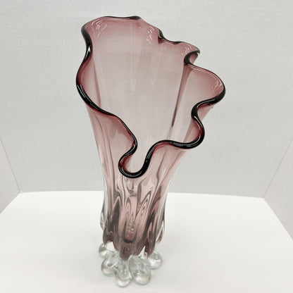 Wavy Top Amethyst Vase
