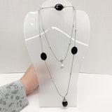 3 Layer Silver/Black Necklace