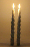 LED White Taper Candles Pair