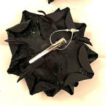 Black Clip on Rose Ornament