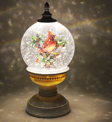 Cardinal Glitter Lantern Globe
