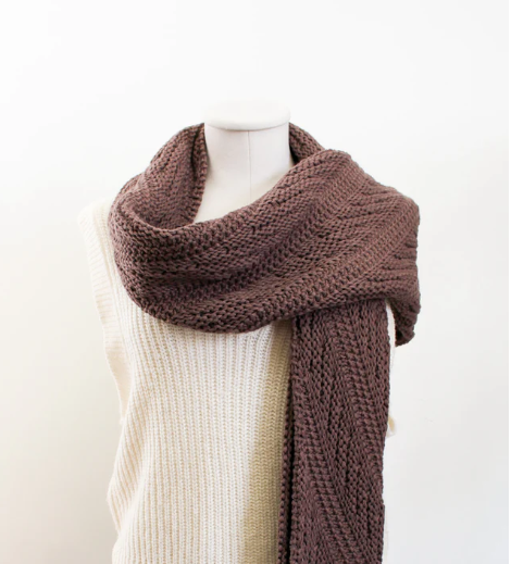 Mink Coloured Knit Scarf