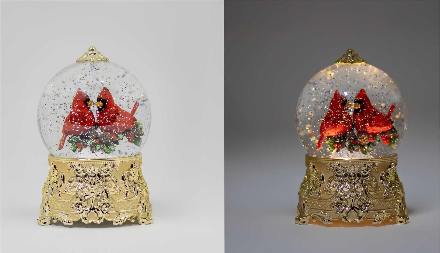 Cardinals Glitter Globe