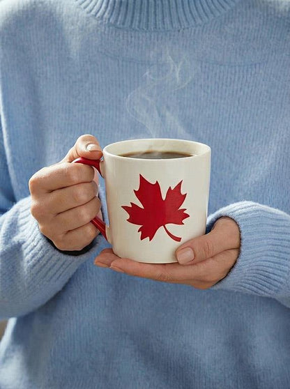 Bone China Canada Mug with Red Maple Leaf – 3.5"