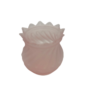 Vintage Frosted Pink Glass Tulip Vase – 3"