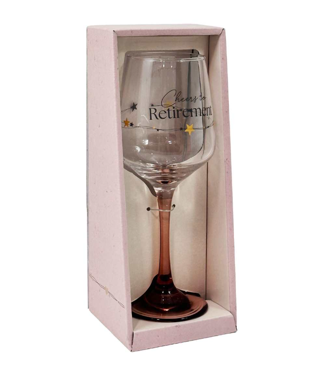 ‘Cheers Retirement’ Wine Glass