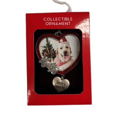 Santa’s Favorite Paw Print Photo Frame Ornament