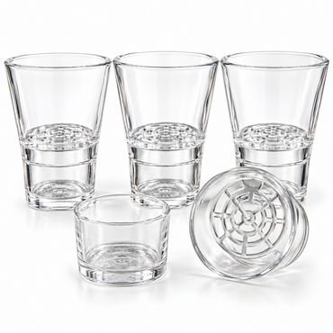 Dry Ice Shot Glasses – Set of 4 – Create a Smoking Drink Effect
