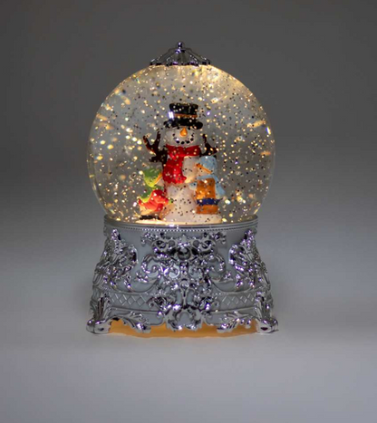 Water-Spinning Snowman & Children Globe