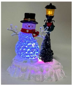 Street Light Decoration with Snowman