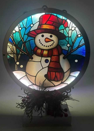 LED Stained Glass Snowman