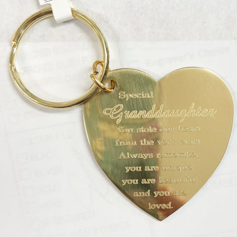 Brass Heart Granddaughter Keytag